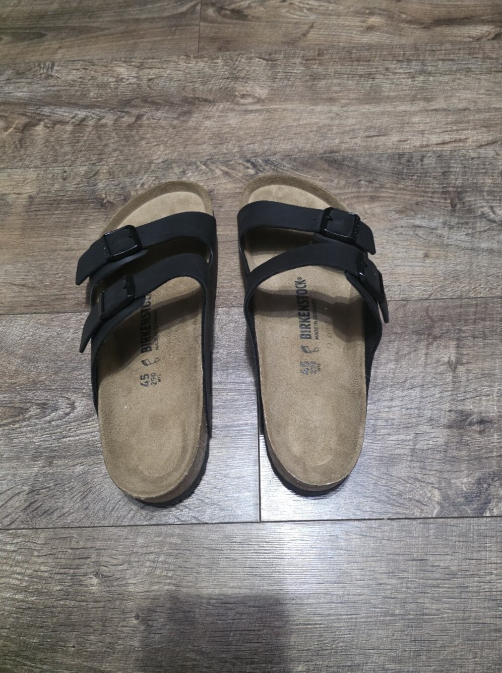 Birkenstock Black Two-Buckle Sandals with Suede Footbed Men Size 12 - Picture 4 of 12